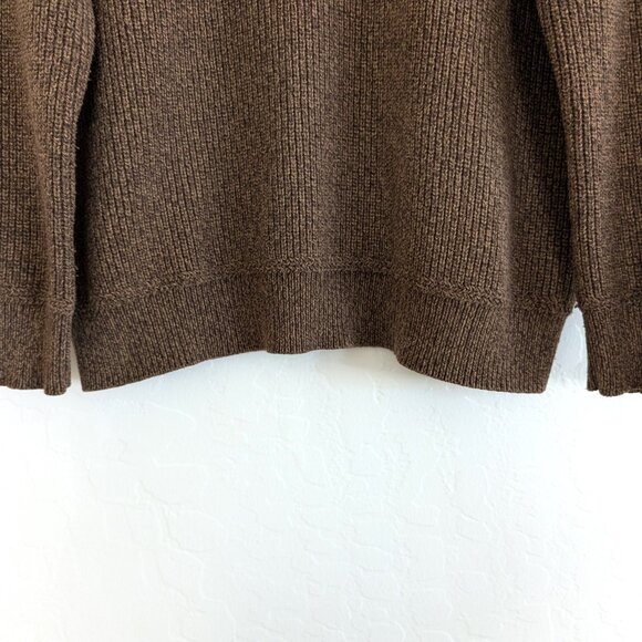EDDIE BAUER Sweater Men's L Brown Henley Knit Long Sleeve Ribbed Accent Pullover - Picture 3 of 12